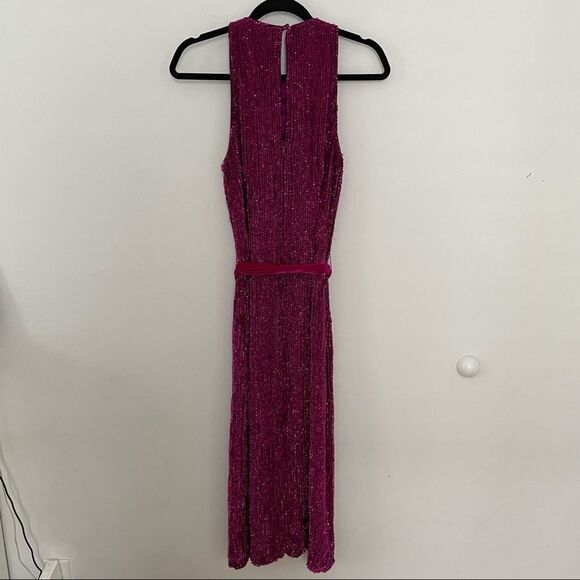RETROFÊTE Tilly Sequin Tie-Sash Midi Dress - Picture 10 of 13